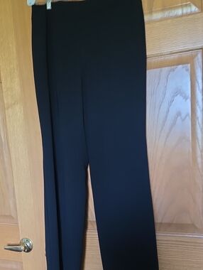 Women’s Black Crepe, Lined Straight-Leg Pants